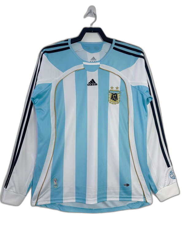 Argentine 06/07 I Domicile Maillot - Long Sleeve Version Rétro | Livraison Gratuite + Porte-clés Offert
