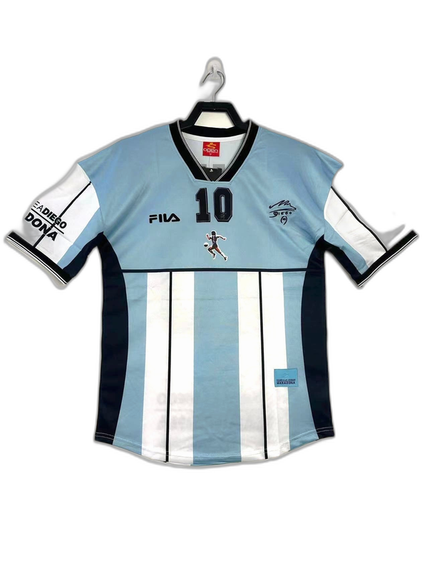 Argentine 2001 Maradona Commemorative Edition Maillot - Version Rétro | Livraison Gratuite + Porte-clés Offert