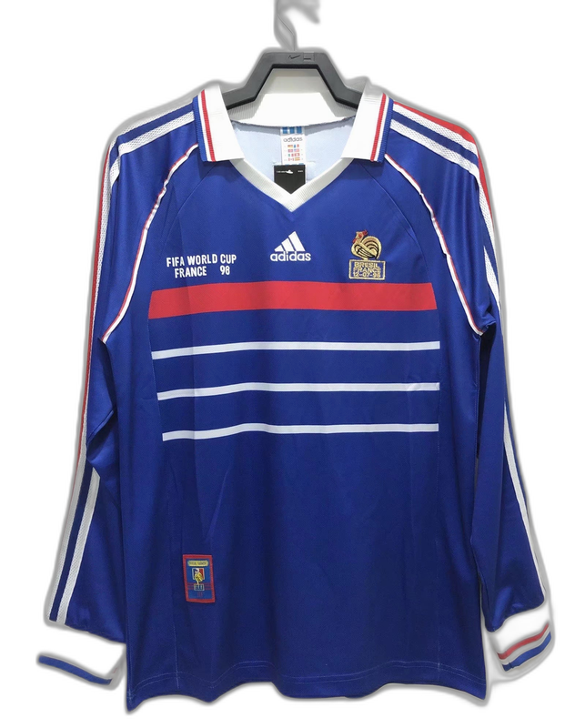 France 1998 I Domicile Maillot - Long Sleeve Version Rétro | Livraison Gratuite + Porte-clés Offert