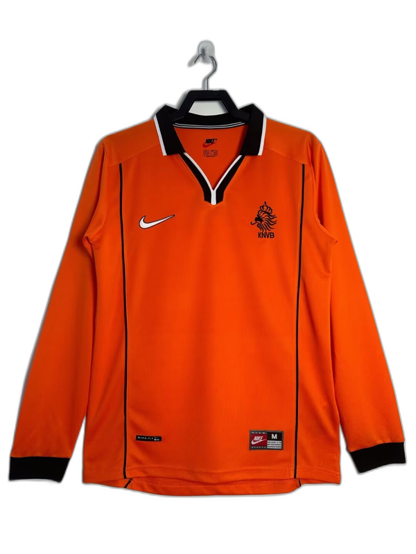 Pays-Bas 1998 I Domicile Maillot - Long Sleeve Version Rétro | Livraison Gratuite + Porte-clés Offert